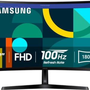 Samsung 27" Essential S3 (S36GD) Series FHD 1800R Curved Computer Monitor, 100Hz, Game Mode, Advanced Eye Comfort, HDMI and D-sub Ports, LS27D366GANXZA, 2024