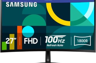 Samsung 27" Essential S3 (S36GD) Series FHD 1800R Curved Computer Monitor, 100Hz, Game Mode, Advanced Eye Comfort, HDMI and D-sub Ports, LS27D366GANXZA, 2024