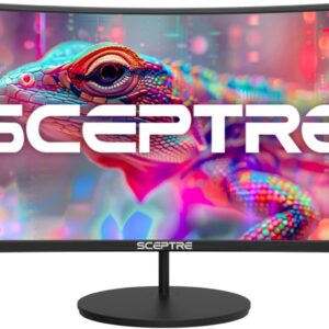 Sceptre Curved 27" FHD 1080p 75Hz LED Monitor HDMI VGA Build-In Speakers, EDGE-LESS Metal Black 2019 (C275W-1920RN)