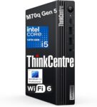Lenovo ThinkCentre M70q Gen 5 Tiny 1L Mini Business Desktop Computer, 14th Gen Intel 10-Core i5-14400T (Beat i7-13700T), 16GB DDR5 RAM, 512GB PCIe SSD, WiFi 6, HDMI, DP Port, Windows 11 Pro, AZ-XUT