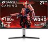 SANSUI 27 Inch WQHD 2560 x 1440 IPS Gaming Monitor, 180Hz 1ms Computer Monitor, DP 1.2 x2 | HDMI 2.0 x2 | VESA Mount, 120% sRGB HDR