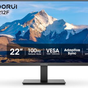 KOORUI 22 Inch Computer Monitor Full HD 1080P 100Hz PC Gaming Screen VA Panel Ultra-Slim Display 3000:1 Contrast Ratio with Adpitive Sync (HDMI/VGA/VESA...