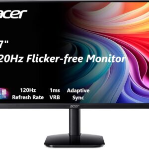 acer KB272 G0bi 27" IPS Full HD (1920 x 1080) Gaming Office Monitor | Adaptive-Sync Support (FreeSync Compatible) | Up to 120Hz Refresh | 1ms (VRB) |...