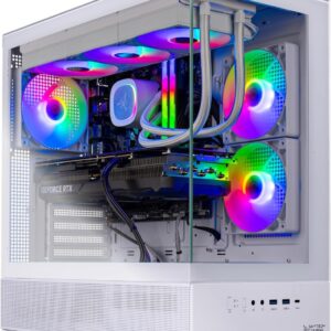 Skytech Azure Gaming PC Desktop, Ryzen 7 9700X 3.8 GHz (5.5GHz Turbo Boost), NVIDIA RTX 4060 8GB GDDR6, 2TB SSD, 32GB DDR5 RAM 6000 RGB, 650W Gold PSU, 360mm ARGB AIO, Wi-Fi, Win 11 Home