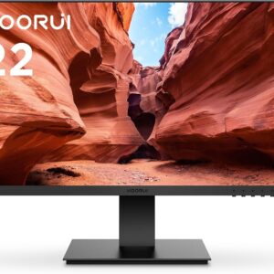 KOORUI 22 Inch Computer Monitor FHD 1080P 75Hz PC Screen VA Panel 3000:1 Contrast Ratio LCD Display with Adpitive sync (HDMI/VGA/VESA Compatible 75x75mm) Black 22N1