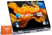 Dell 2-in-1 Laptop, Intel Core 7 150U CPU, Copilot-AI, 14" FHD+ Touchscreen, 32GB DDR5 RAM, 1TB SSD, Intel Graphics, Fingerprint, Long Battery Life