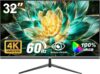 32 Inch 4K UHD Computer Monitor, Ultra-Clear (3840×2160p) Screen, 100% sRGB,178° Viewing Angle, Display Port、HDMI