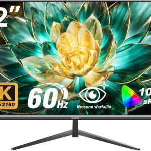 32 Inch 4K UHD Computer Monitor, Ultra-Clear (3840×2160p) Screen, 100% sRGB,178° Viewing Angle, Display Port、HDMI