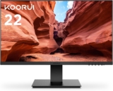 KOORUI 22 Inch Computer Monitor FHD 1080P 75Hz PC Screen VA Panel 3000:1 Contrast Ratio LCD Display with Adpitive sync (HDMI/VGA/VESA Compatible 75x75mm) Black 22N1