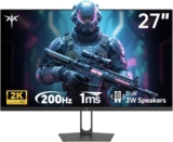 KTC 27 Inch Gaming Monitor – 2K QHD 2560 x 1440 Monitor, Up to 210Hz & 1ms, Bulit-in Speakers, Adaptive Sync, HDR400, 131% sRGB, IPS Monitors Gamer with HDMI 2.0 x 2 & DP1.4 x 2, H27T22C-3