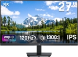 KTC 27 Inch Computer Monitor – QHD (2560 x 1440) Display, Up to 120Hz Monitor, IPS Panel, 123% sRGB, HDMI 2.0 x 2 & DP 1.4 x1, Adaptive Sync, Eye-Friendly Screen PC Monitors for Work Gaming, H27D9